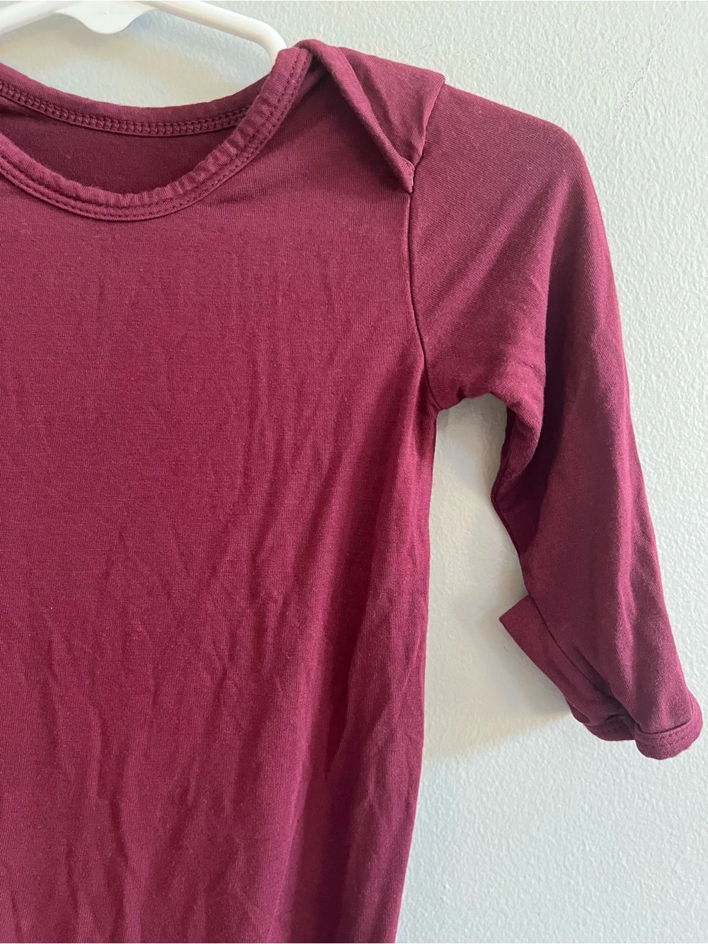Little Sleepies Classic Burgundy Infant Gown Bamboo Size Newborn Gender Neutral